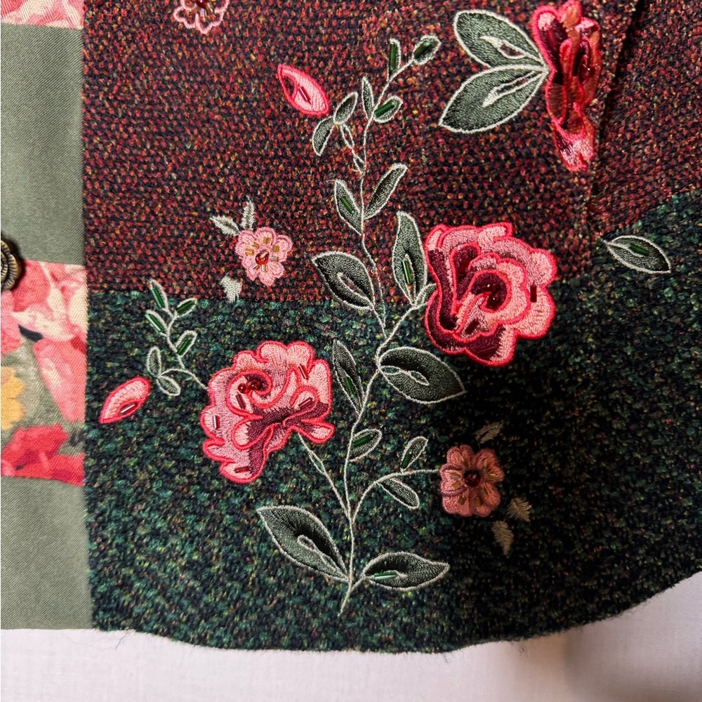 Napa Valley Womens Floral Embroidered Cardigan S‎ Grandma Cottagecore Patchwork - Picture 2 of 9